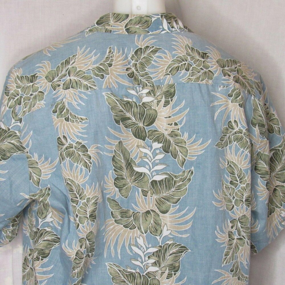Royal Creations Hawaiian Blue & Green Floral Button-Up Short Sleeve Shirt XL - Picture 4 of 7